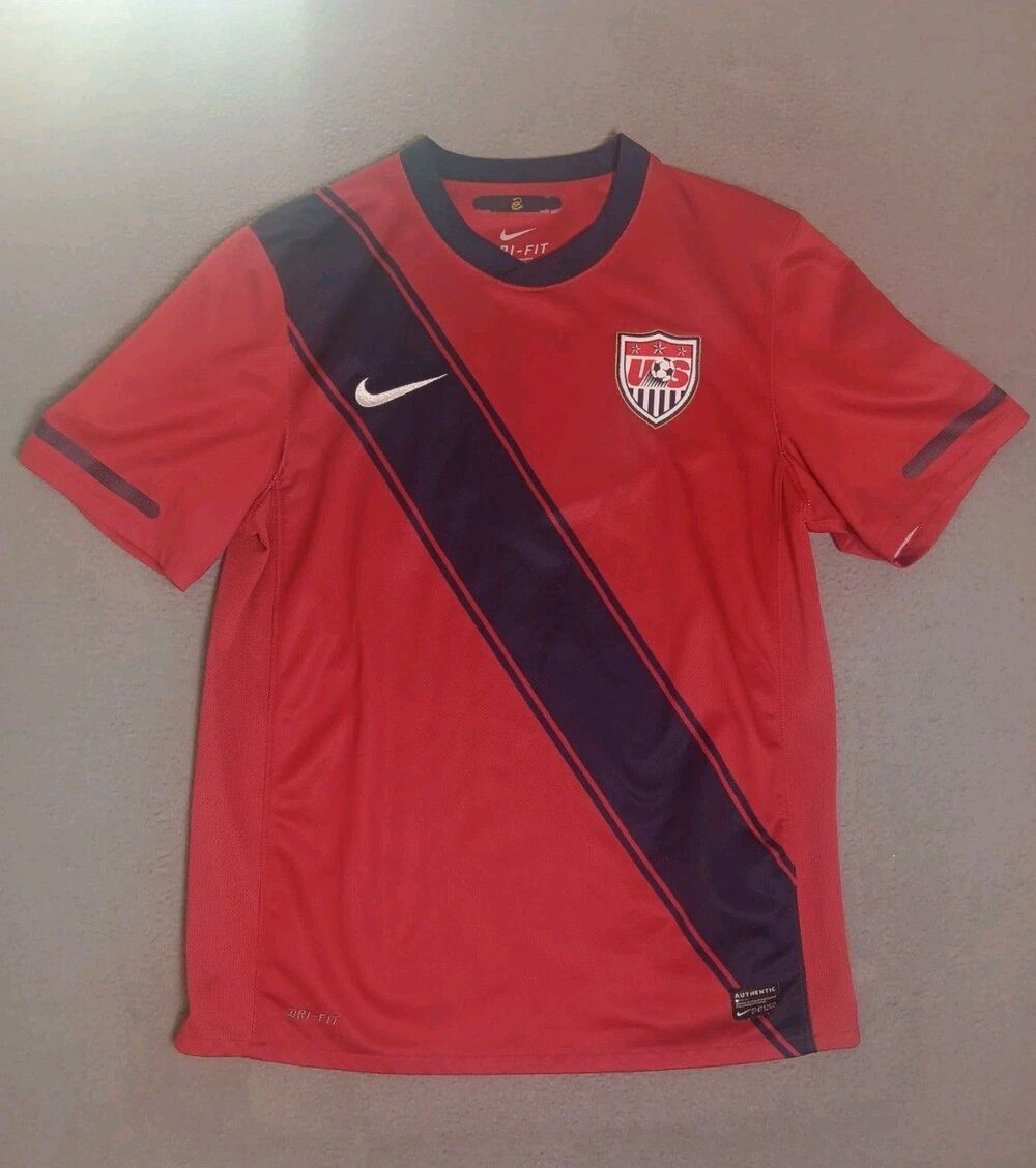 Nike M USMNT red Third Soccer Jersey football shirt 2011 player issue World Cup